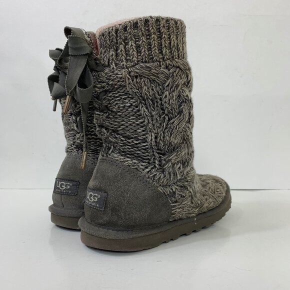 Ugg Women’s Isla Knit Sweater Boots in Gray - Size 6 Coastal - Picture 2 of 8